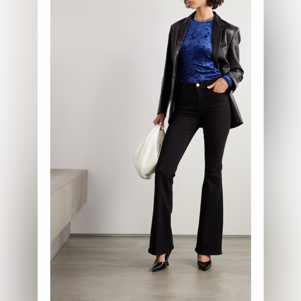 FRAME Le High Flare High-Rise Jeans- Black (Size 31)